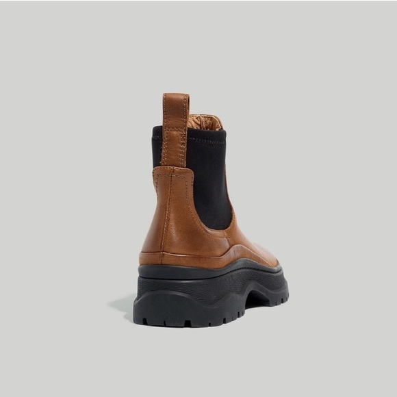 Madewell Leather Dani Chelsea Lugsole Boots Pull On Stable Brown Women Size 10 - Picture 2 of 11